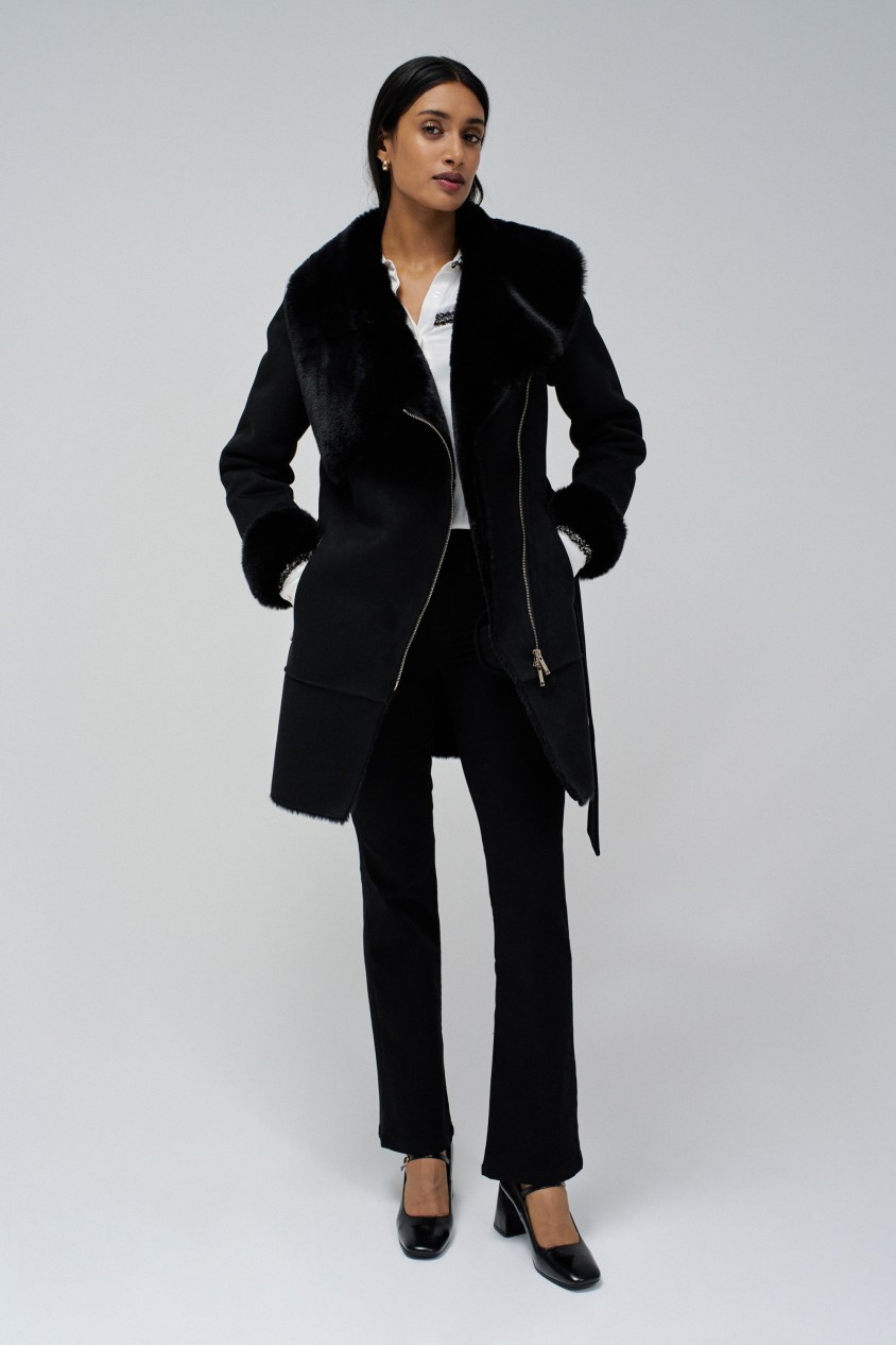 DIANA SHEEPSKIN EFFECT COAT