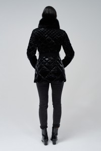 QUILTED JACKET WITH VELVET EFFECT