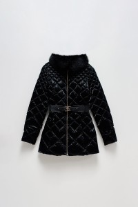 QUILTED JACKET WITH VELVET EFFECT