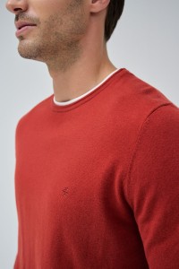 KNIT SWEATER WITH T-SHIRT COLLAR