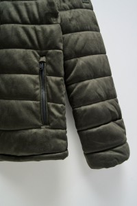 JEANSMANTEL PUFFER AUS WILDLEDER