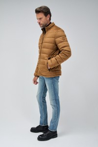 JEANSMANTEL PUFFER AUS WILDLEDER