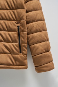 JEANSMANTEL PUFFER AUS WILDLEDER