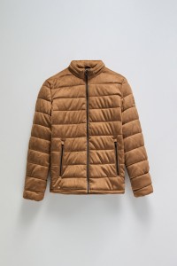 JEANSMANTEL PUFFER AUS WILDLEDER