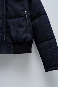 PUFFER DENIM TRENCH COAT