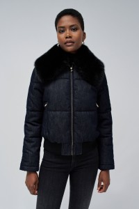 CASACO PUFFER EM DENIM