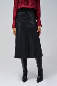 SKIRT LEATHER EFFECT WITH BELT