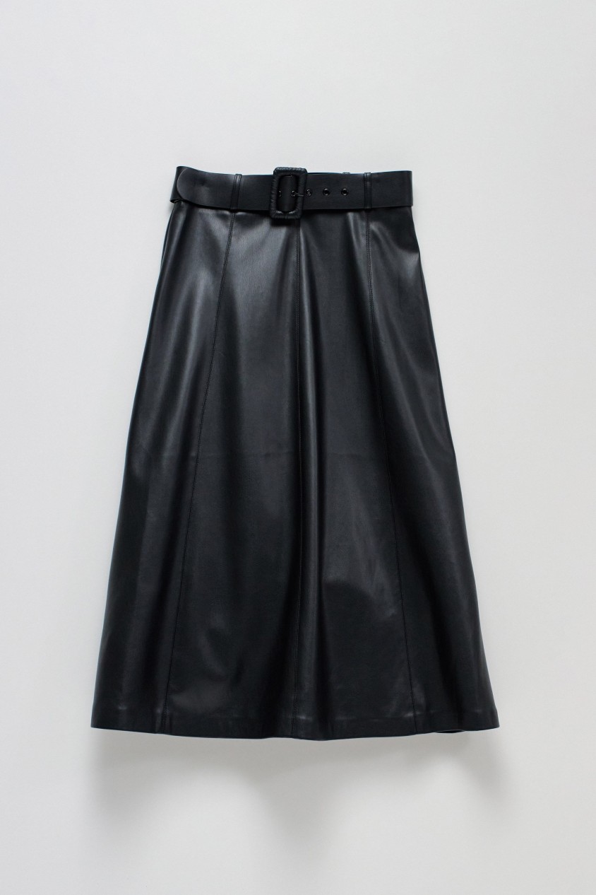 SKIRT LEATHER EFFECT WITH BELT