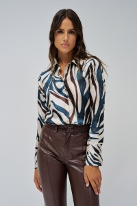 BLUSE SATIN ANIMAL PRINT