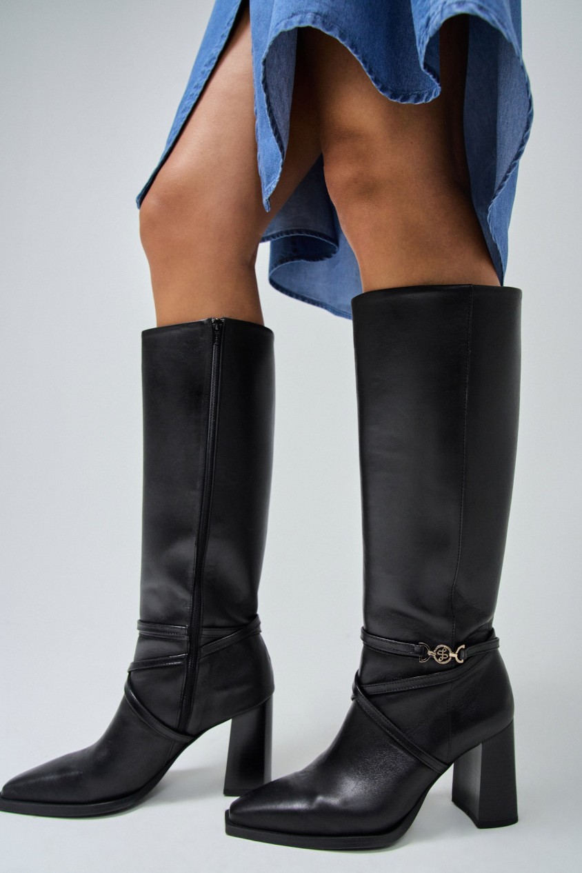 LEATHER KNEE-HIGH BOOTS