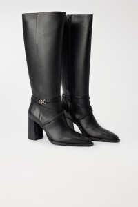 LEATHER KNEE-HIGH BOOTS