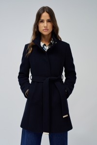 MANTEAU GRACE EN TISSU AVEC CEINTURE