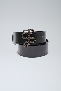 LEATHER BELT WITH GEMS