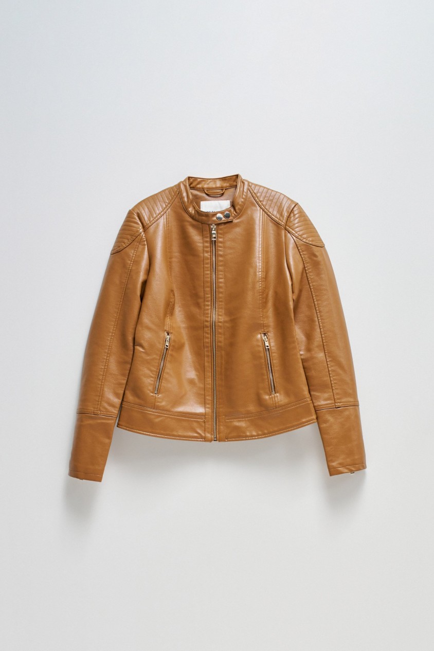 LEATHER EFFECT COAT