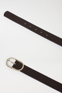 LEATHER BELT WITH GEM BUCKLE