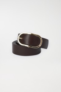 LEATHER BELT WITH GEM BUCKLE