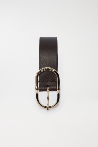 LEATHER BELT WITH GEM BUCKLE