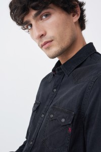 BLACK DENIM SHIRT