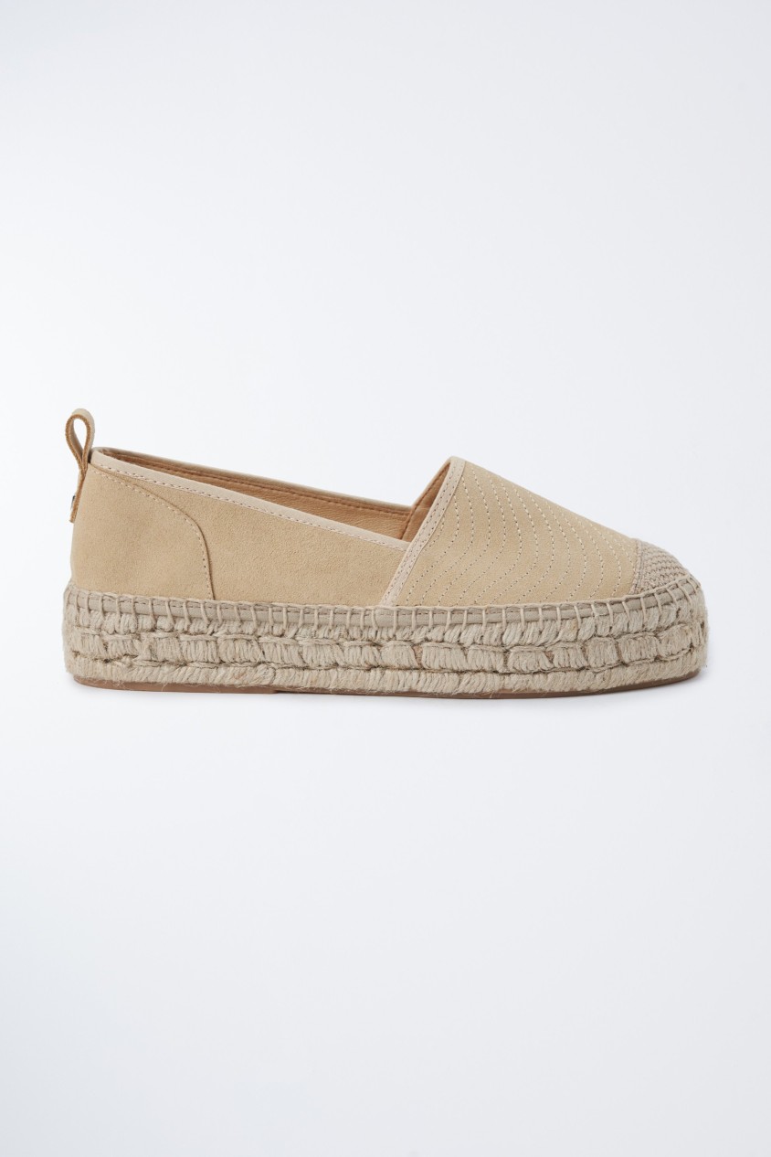 LEDER-ESPADRILLES MIT PRGEEFFEKT