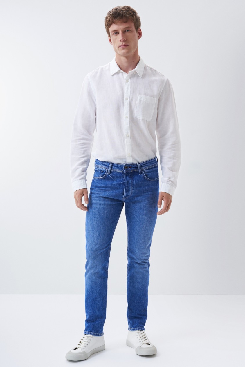 REGULAR-JEANS, INTENSIV BLAU