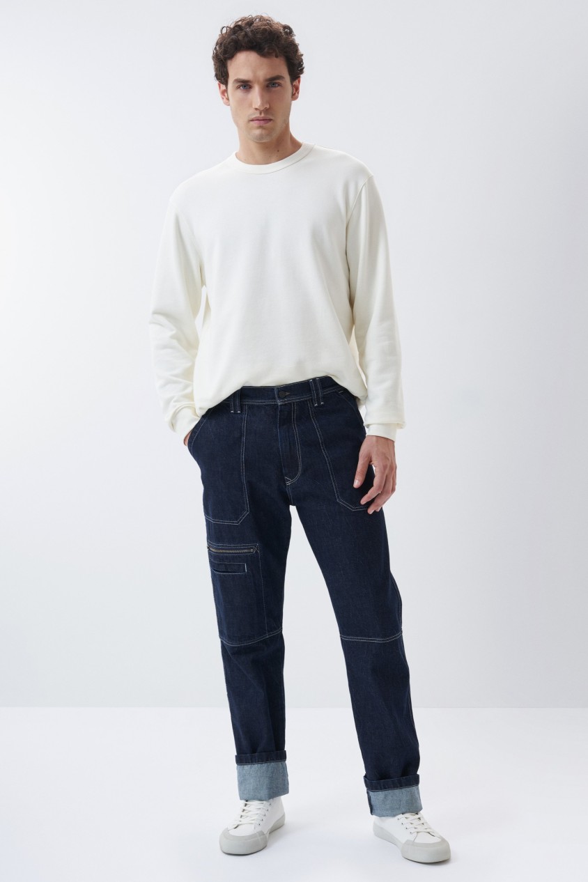 DUNKLE CARPENTER-JEANS, LOOSE