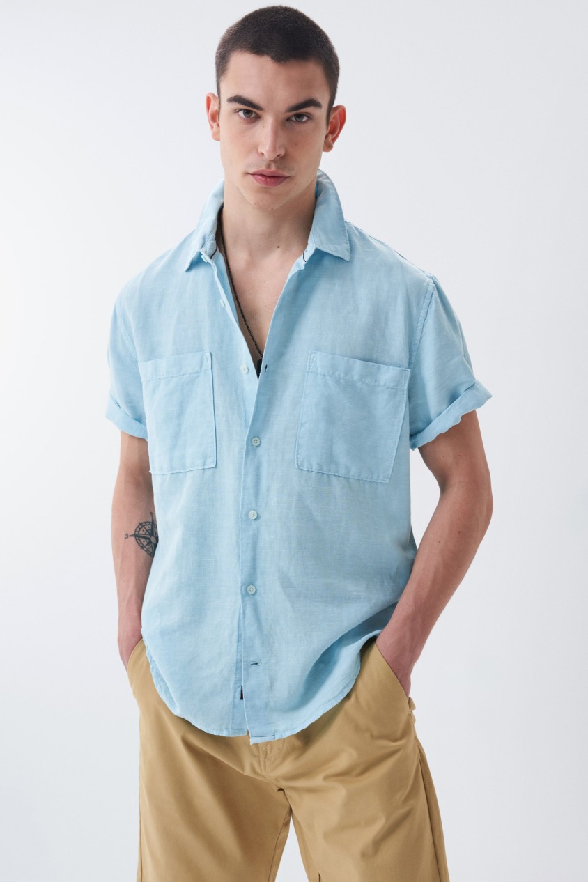 SHORT-SLEEVED LINEN SHIRT