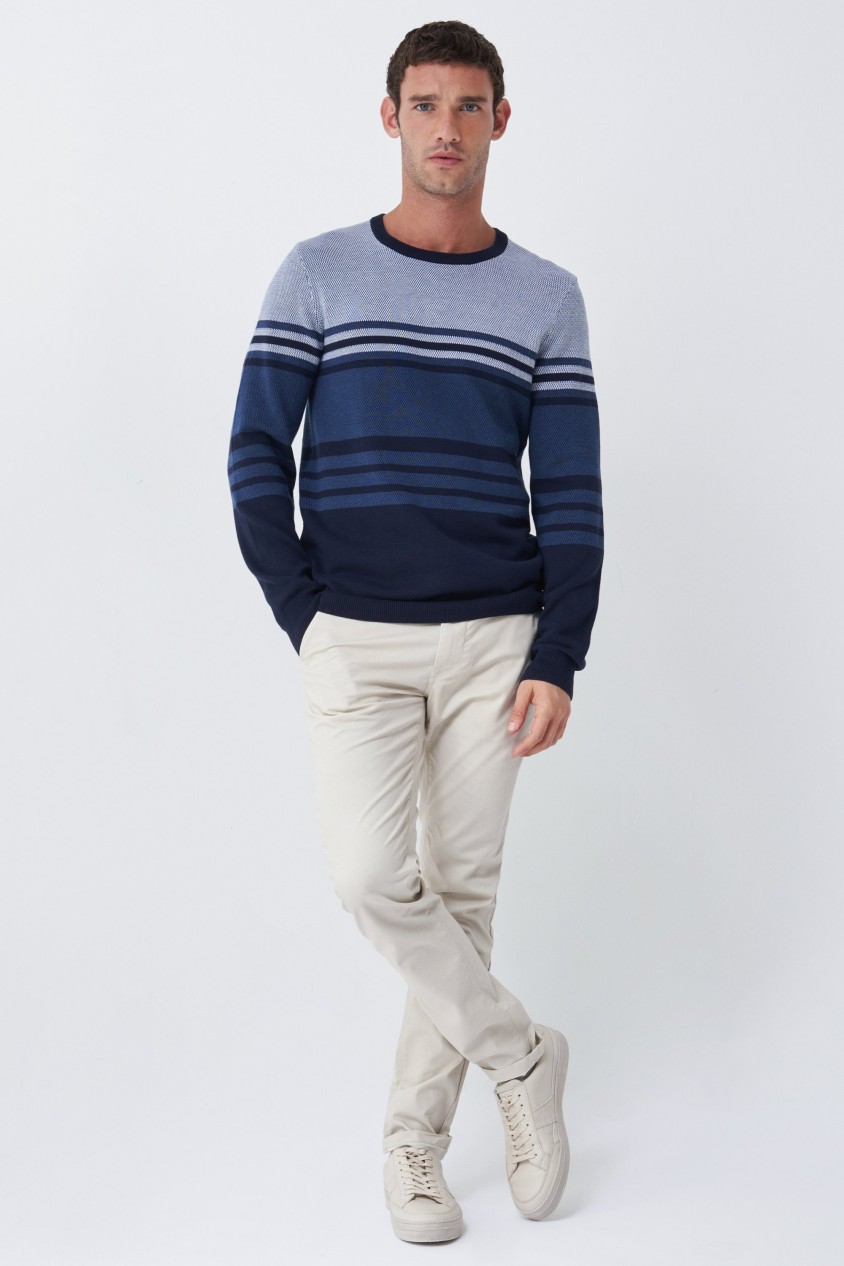 JUMPER WITH STRIPES ON THE CHEST