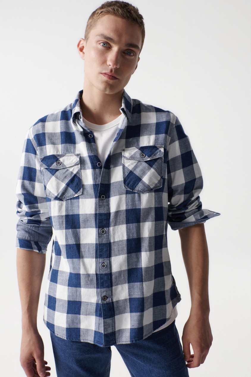 INDIGO CHECKED SHIRT