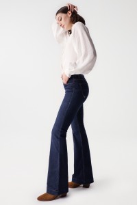 DESTINY PUSH UP-JEANS, FLARE-PASSFORM, MIT DUNKLER WASCHUNG