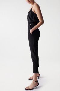 CROPPED SLIM PANTS WITH HIGH WAIST