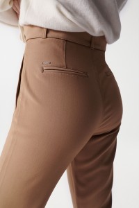 CROPPED SLIM PANTS WITH HIGH WAIST