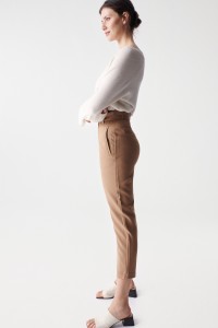 CROPPED SLIM PANTS WITH HIGH WAIST