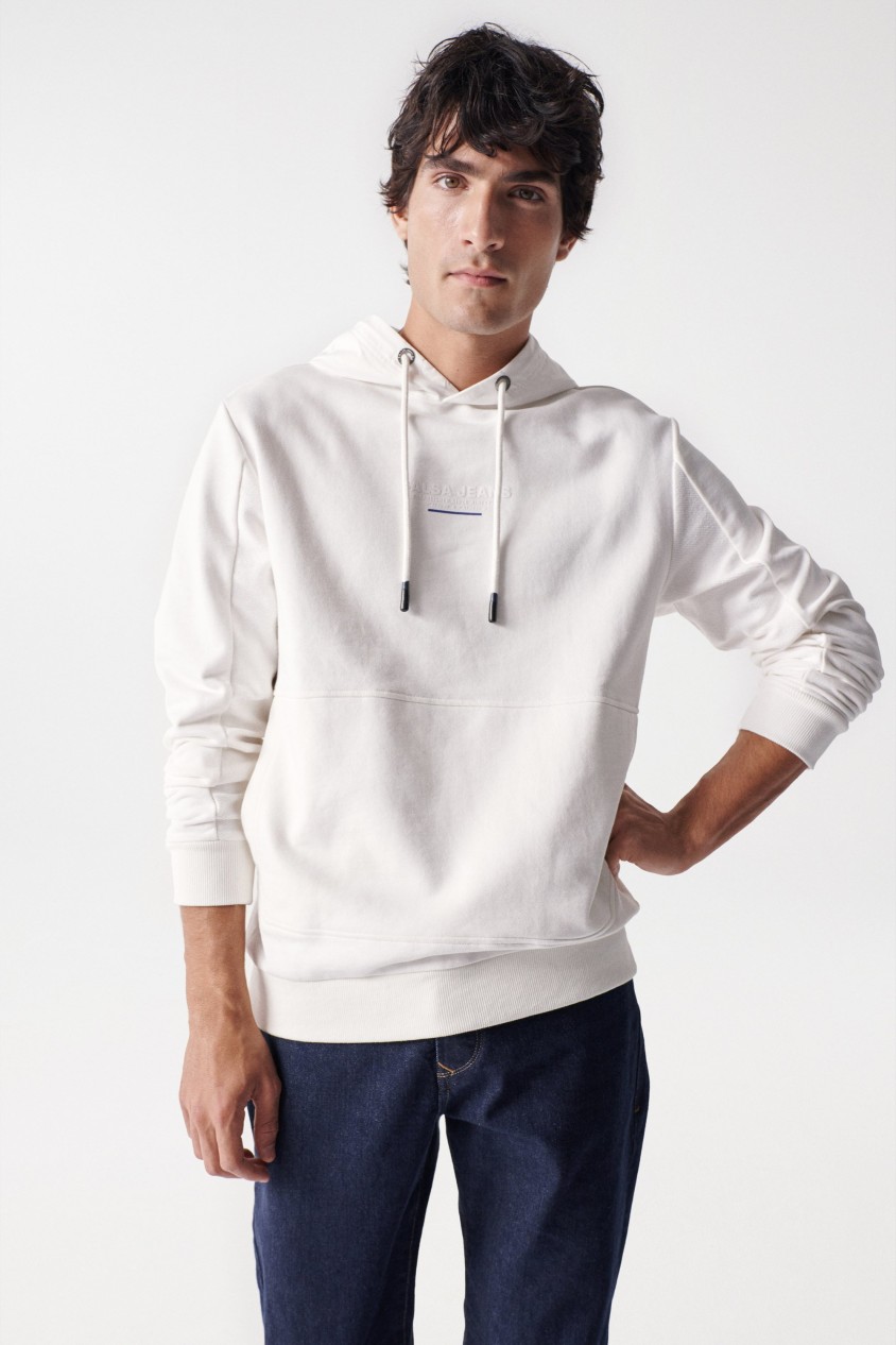 SWEATSHIRT MIT RELIEF-MARKENAUFDRUCK