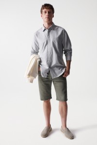 REGULAR S-ACTIV GREEN DENIM SHORTS