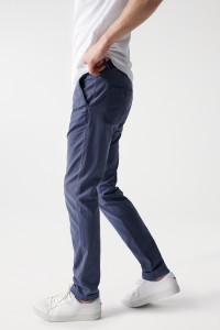 CHINO-HOSE, SLIM, BLAU