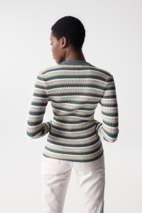 RIBBED KNIT POLO SHIRT