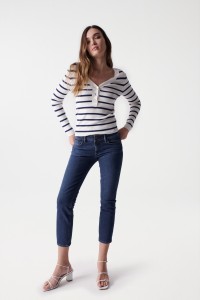 STRIPED RIBBED KNIT TOP