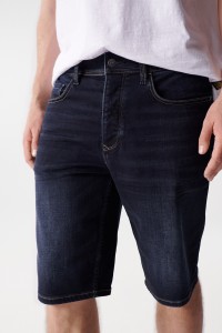 BERMUDA EN JEAN REGULAR BLEU FONC