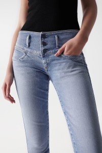 JEANS MYSTERY PUSH UP CROPPED SKINNY DETALHE NOS BOLSOS