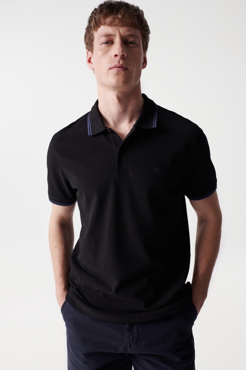 POLO SHIRT WITH STRIPE DETAIL