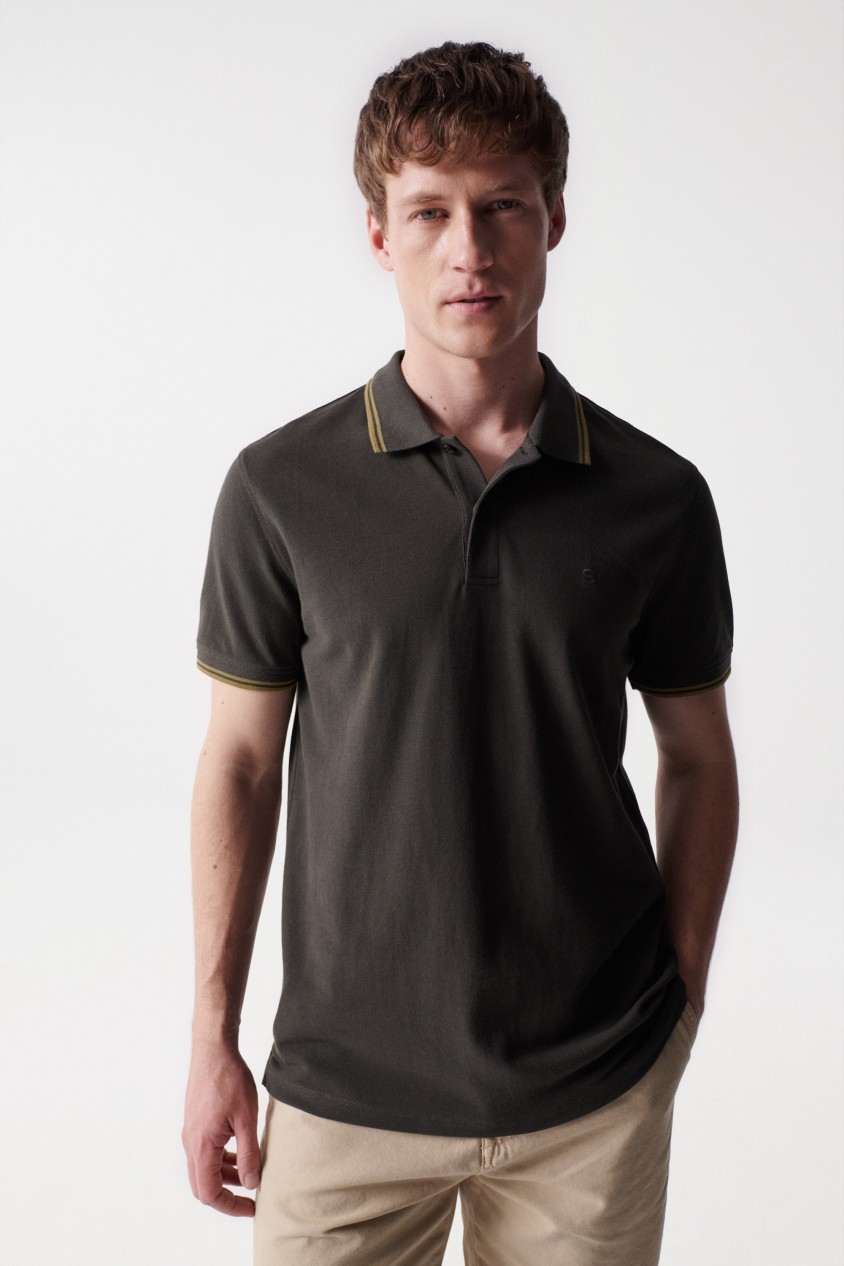 POLO SHIRT WITH STRIPE DETAIL