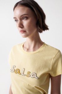 T-SHIRT AVEC LOGO SALSA EN PERLES