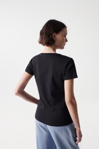 T-SHIRT NOIR AVEC LOGO SALSA