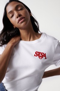 T-SHIRT AVEC LOGO SALSA EN VELOURS