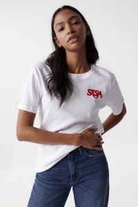 T-SHIRT AVEC LOGO SALSA EN VELOURS