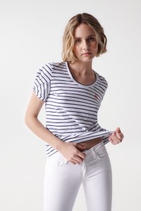 STRIPED T-SHIRT WITH SALSA NAME