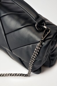 HANDBAG WITH METALLISED SHOULDER STRAP