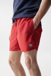 RED SWIMMING SHORTS WITH DRAWSTRING