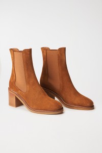 SUEDE ANKLE BOOT WITH ELASTIC SIDES