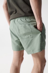 GREEN SWIMMING SHORTS WITH DRAWSTRING